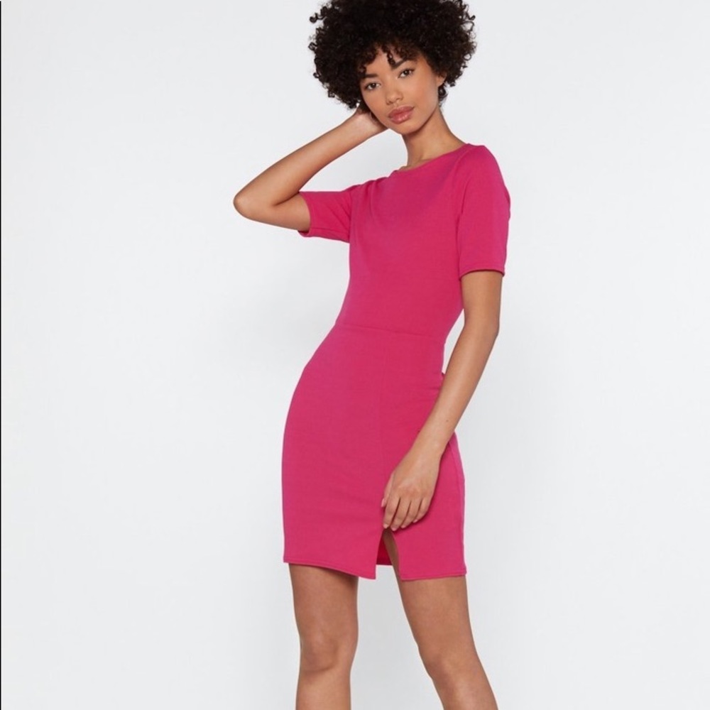 Pretty Pink NastyGal Slit Dress